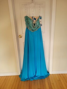 plus size ball gown prom dresses Plus Size Sequin Mermaid Formal Prom Long Dress by LaDivine CD0214C